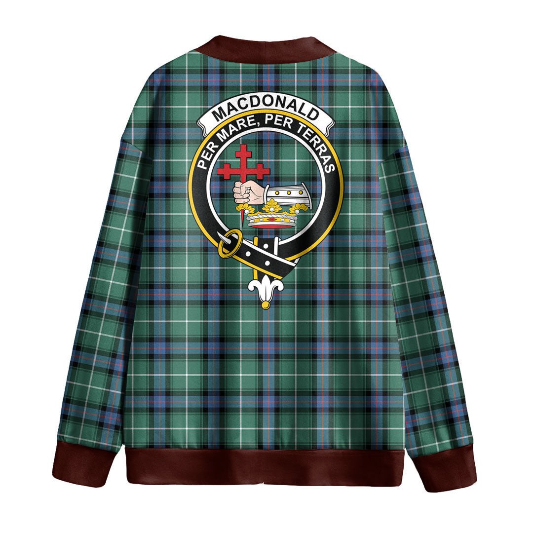 MacDonald of the Isles Hunting Ancient Tartan Crest Knitted Fleece Cardigan