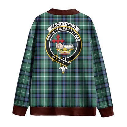 MacDonald of the Isles Hunting Ancient Tartan Crest Knitted Fleece Cardigan