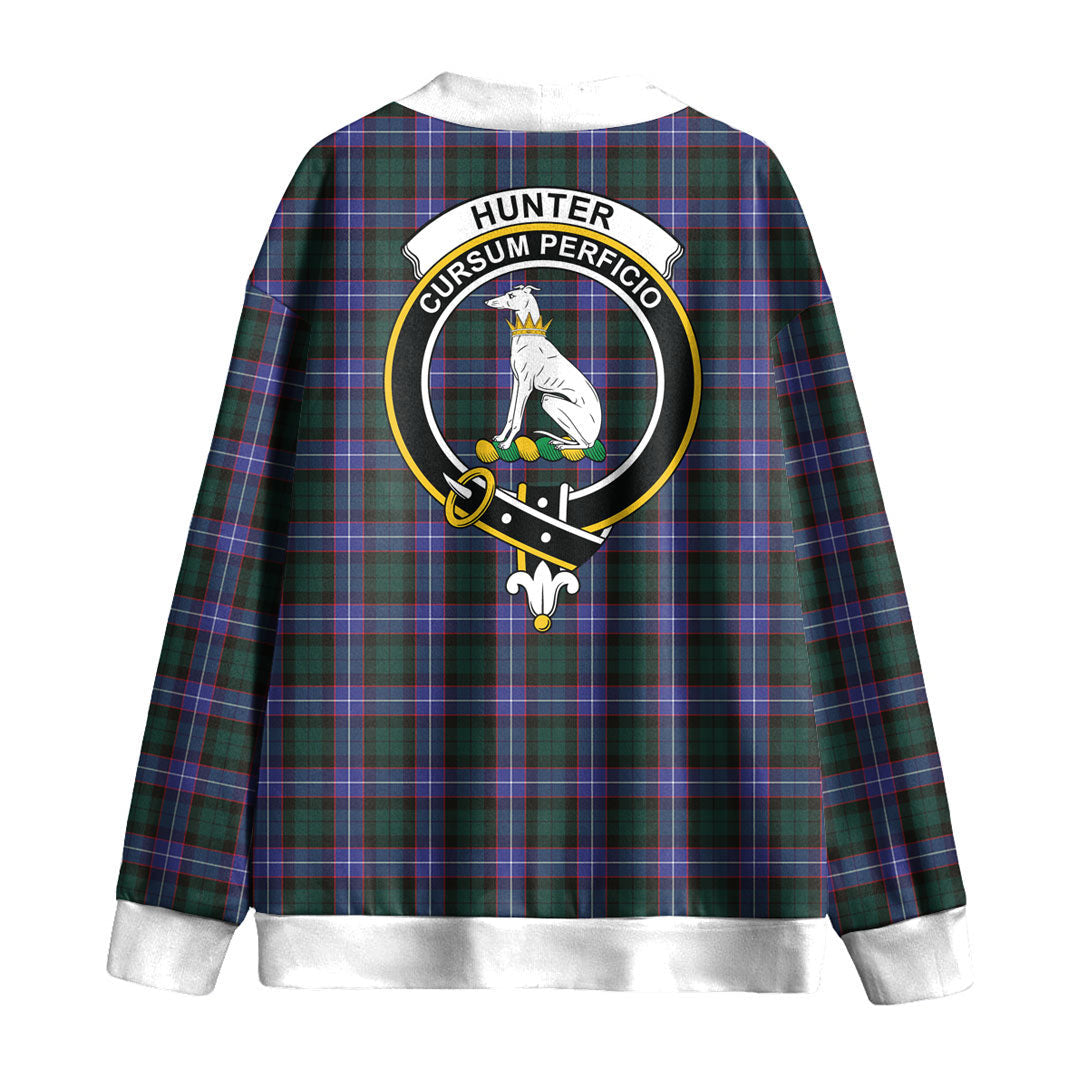 Hunter Modern Tartan Crest Knitted Fleece Cardigan