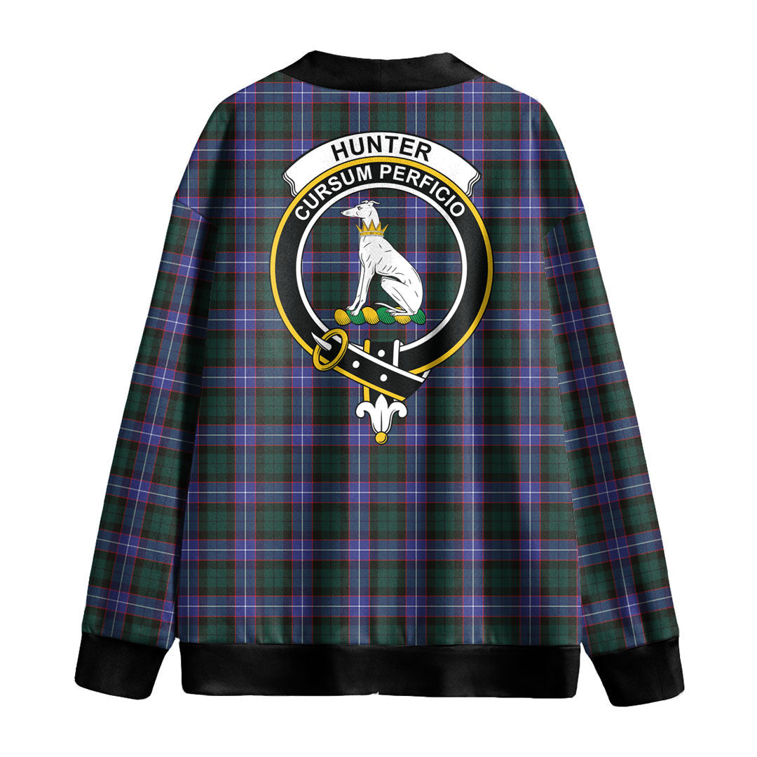 Hunter Modern Tartan Crest Knitted Fleece Cardigan