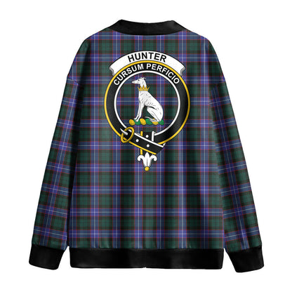 Hunter Modern Tartan Crest Knitted Fleece Cardigan