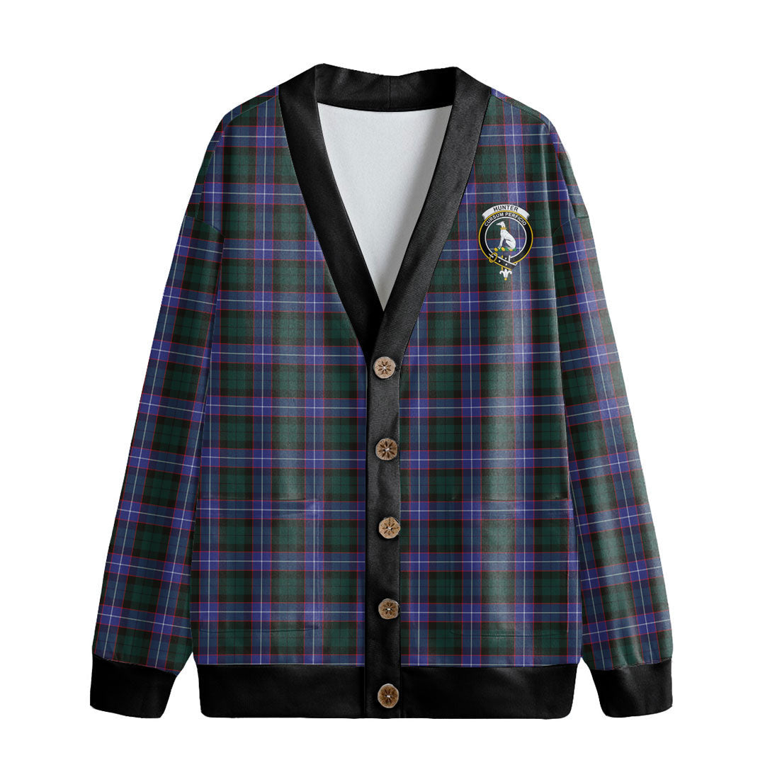 Hunter Modern Tartan Crest Knitted Fleece Cardigan