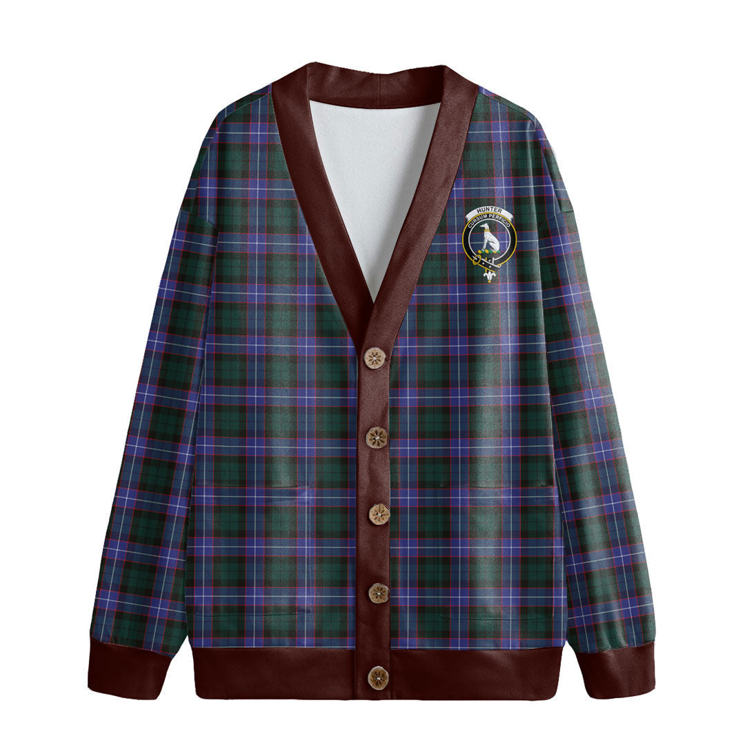 Hunter Modern Tartan Crest Knitted Fleece Cardigan