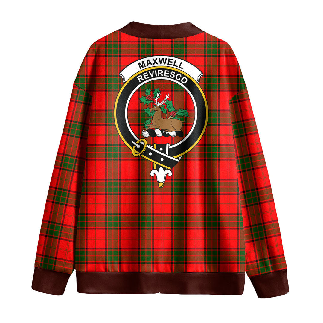 Maxwell Modern Tartan Crest Knitted Fleece Cardigan