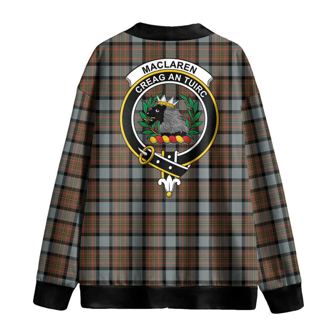 MacLaren Weathered Tartan Crest Knitted Fleece Cardigan