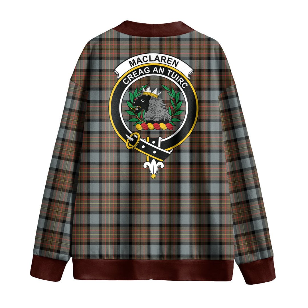 MacLaren Weathered Tartan Crest Knitted Fleece Cardigan