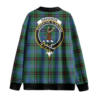 Davidson Ancient Tartan Crest Knitted Fleece Cardigan