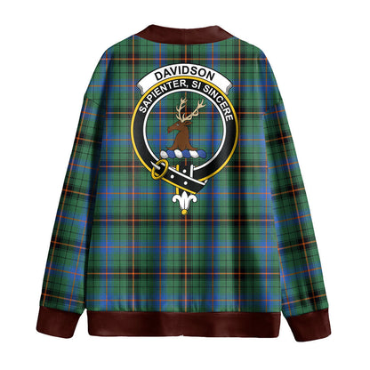 Davidson Ancient Tartan Crest Knitted Fleece Cardigan