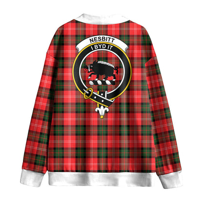 Nesbitt Modern Tartan Crest Knitted Fleece Cardigan