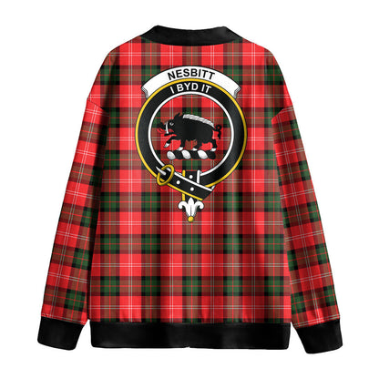 Nesbitt Modern Tartan Crest Knitted Fleece Cardigan