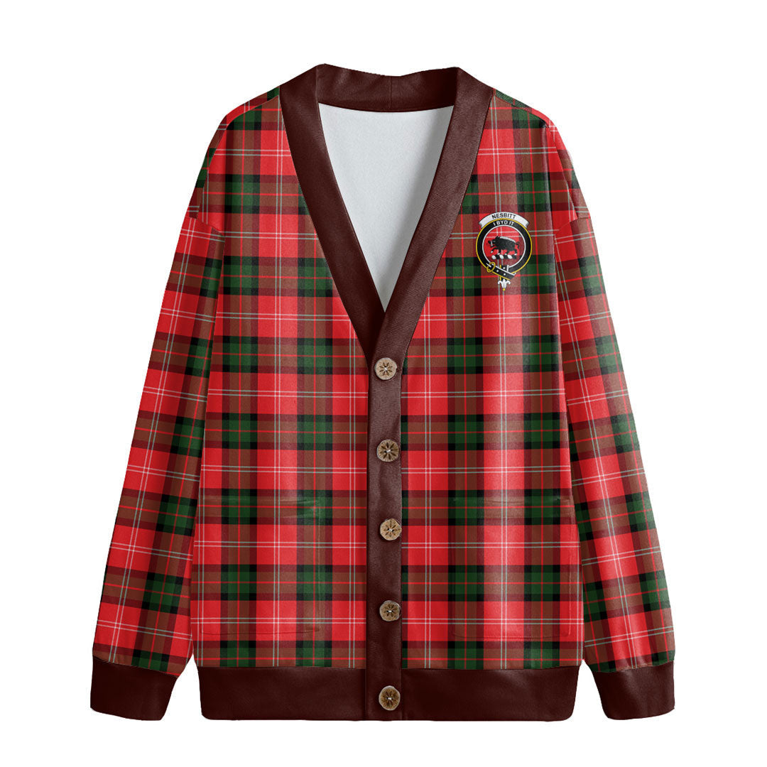 Nesbitt Modern Tartan Crest Knitted Fleece Cardigan