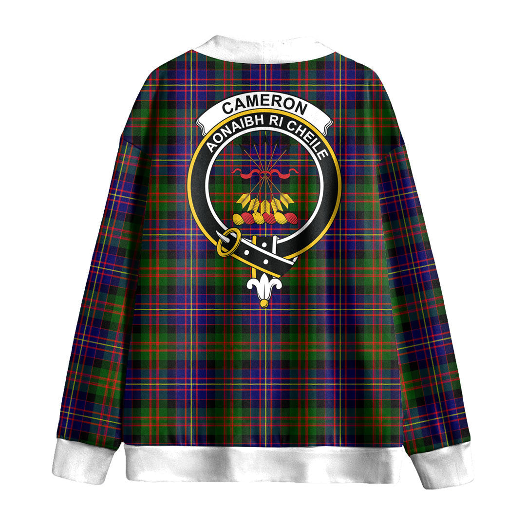 Cameron of Erracht Modern Tartan Crest Knitted Fleece Cardigan