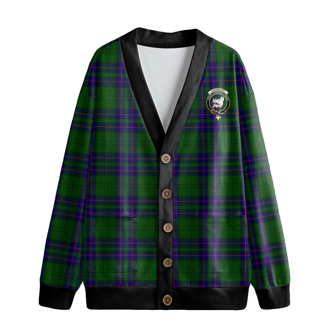 Lockhart Modern Tartan Crest Knitted Fleece Cardigan