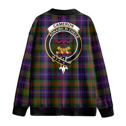 Cameron of Erracht Modern Tartan Crest Knitted Fleece Cardigan