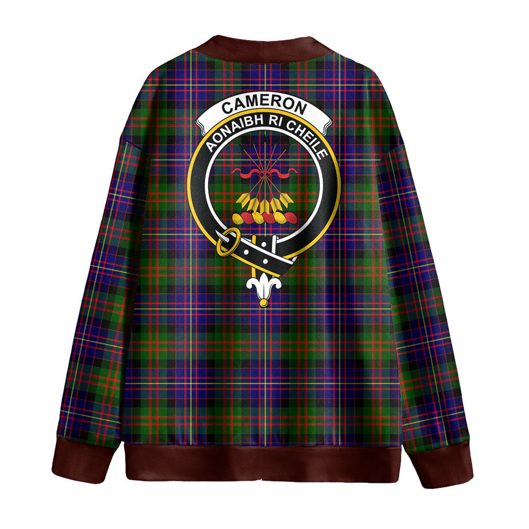 Cameron of Erracht Modern Tartan Crest Knitted Fleece Cardigan