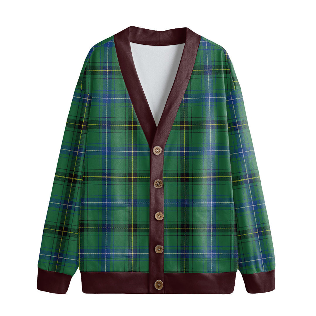 Henderson Ancient Tartan Plaid Knitted Fleece Cardigan