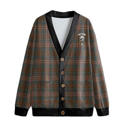 Kennedy Weathered Tartan Crest Knitted Fleece Cardigan