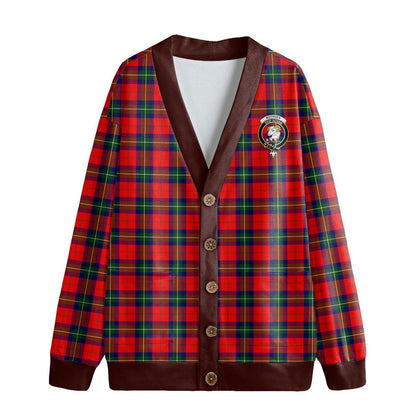 Ruthven Modern Tartan Crest Knitted Fleece Cardigan