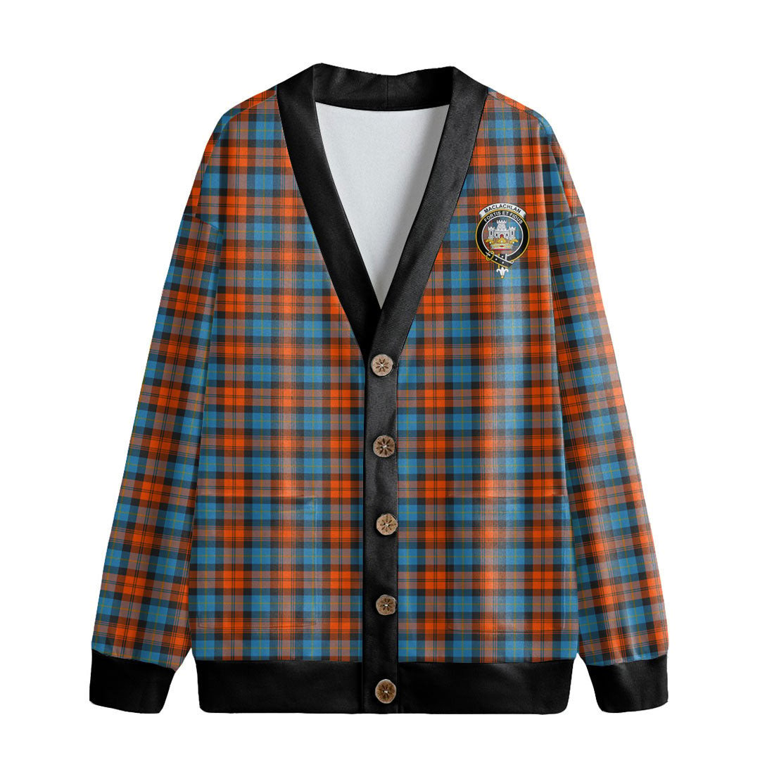 MacLachlan Ancient Tartan Crest Knitted Fleece Cardigan