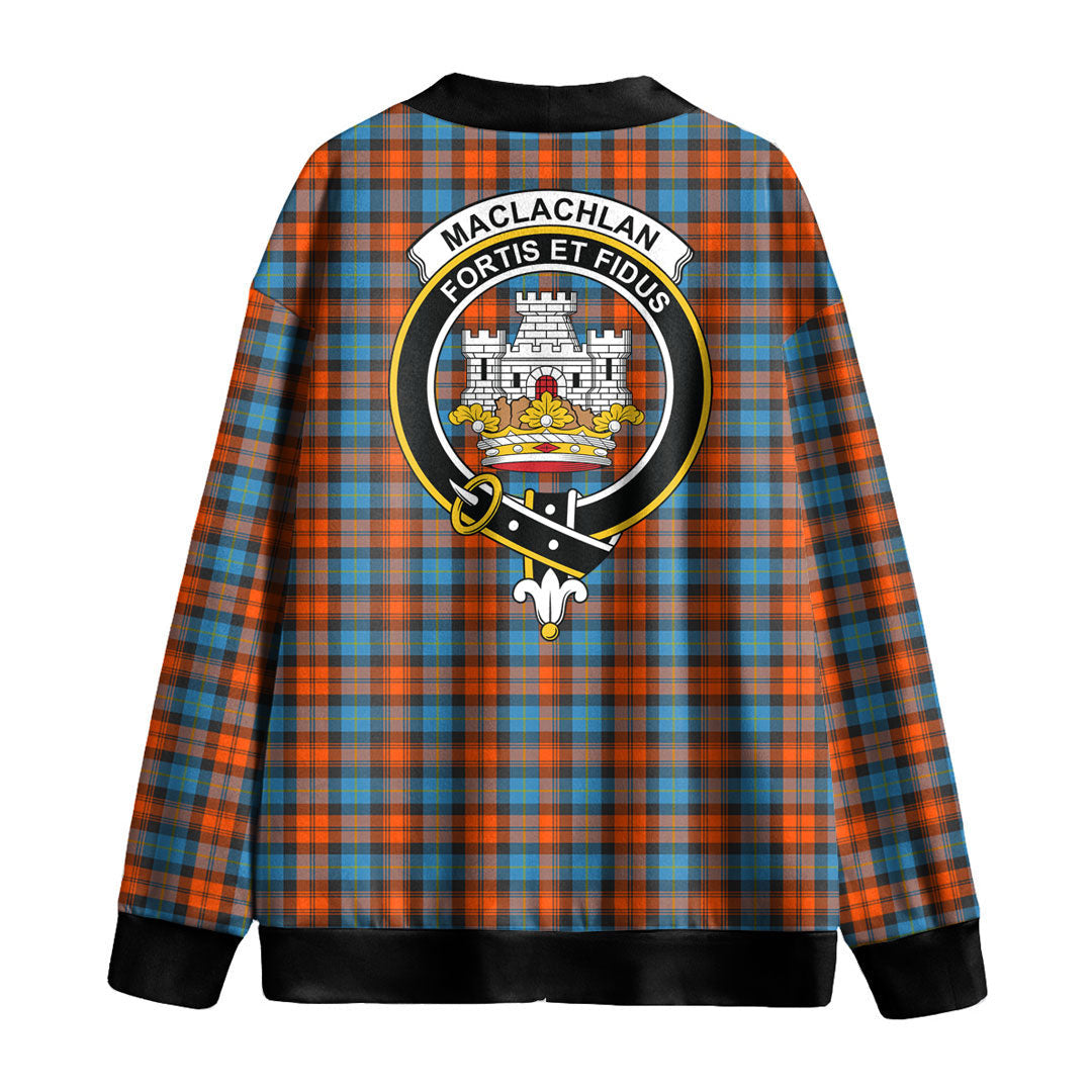 MacLachlan Ancient Tartan Crest Knitted Fleece Cardigan