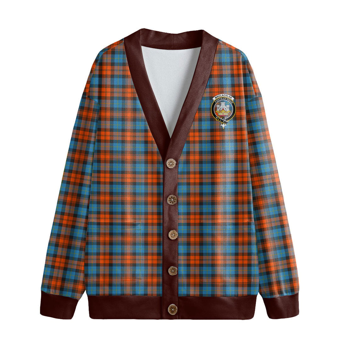 MacLachlan Ancient Tartan Crest Knitted Fleece Cardigan