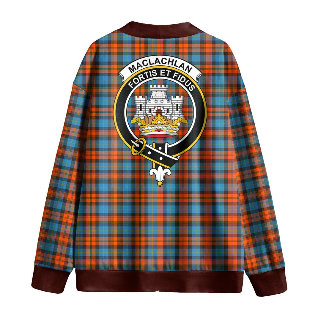 MacLachlan Ancient Tartan Crest Knitted Fleece Cardigan