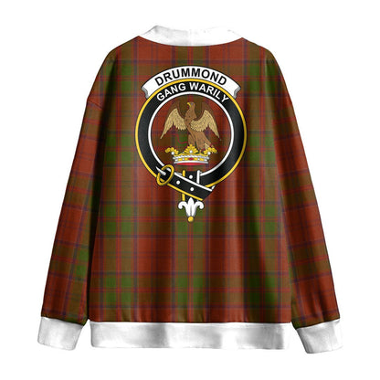 Drummond Tartan Plaid Tartan Crest Knitted Fleece Cardigan