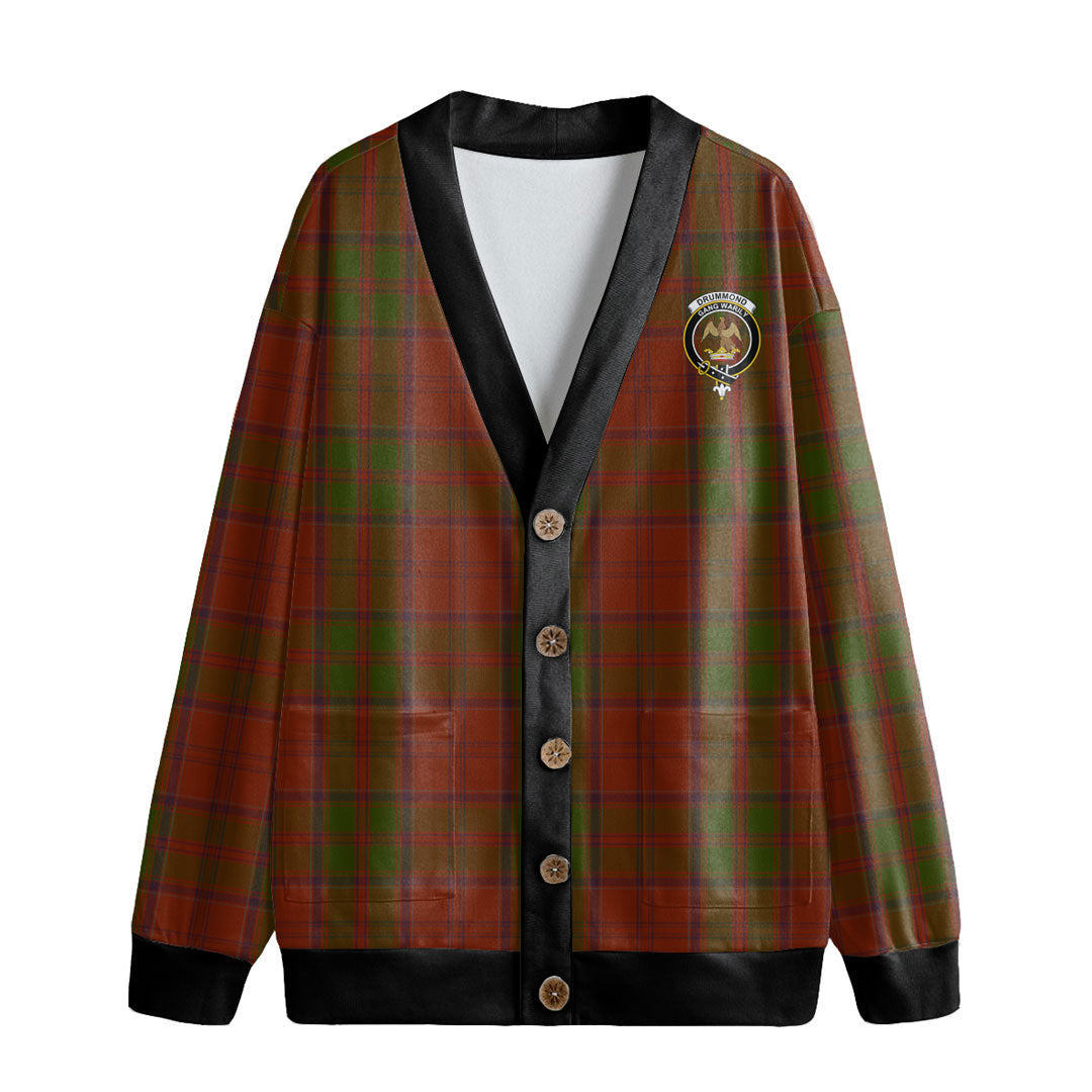 Drummond Tartan Plaid Tartan Crest Knitted Fleece Cardigan