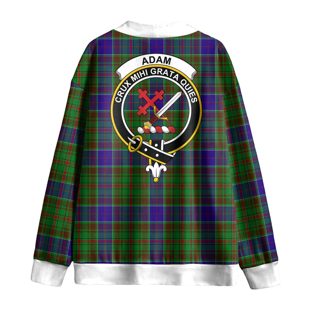 Adam Tartan Crest Knitted Fleece Cardigan