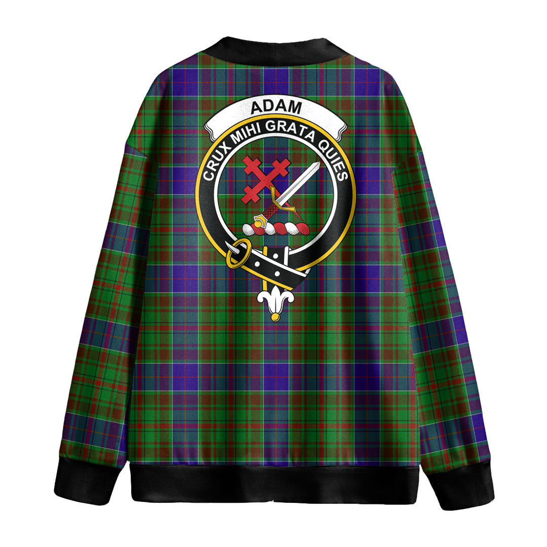 Adam Tartan Crest Knitted Fleece Cardigan