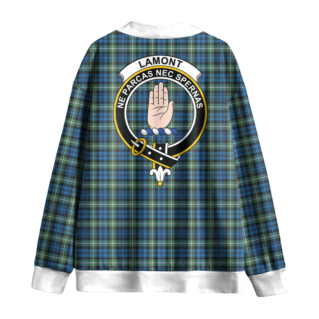 Lamont Ancient Tartan Crest Knitted Fleece Cardigan