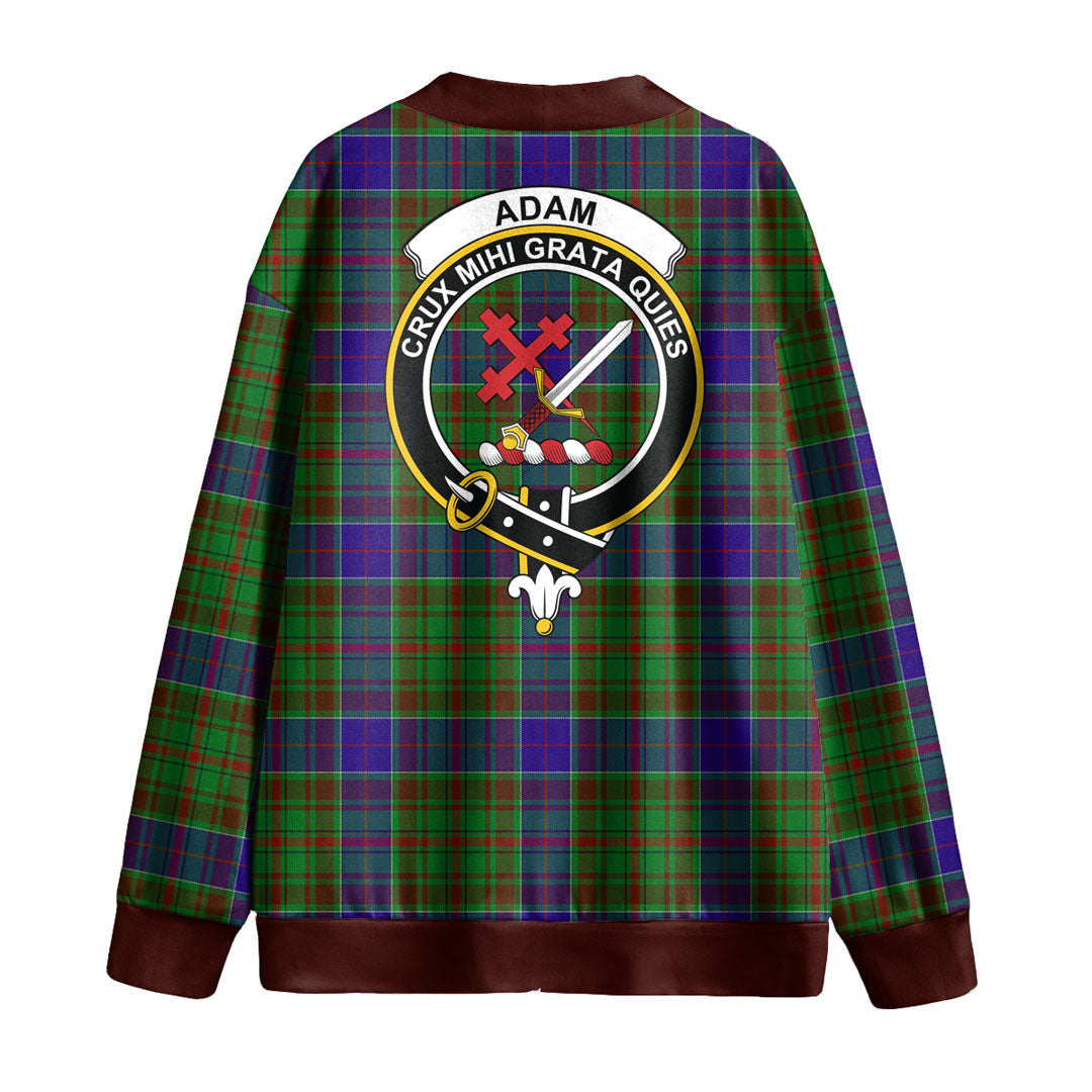 Adam Tartan Crest Knitted Fleece Cardigan