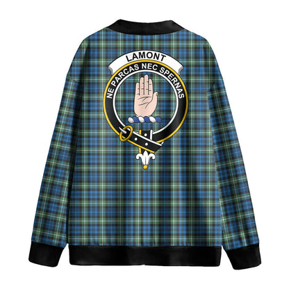 Lamont Ancient Tartan Crest Knitted Fleece Cardigan