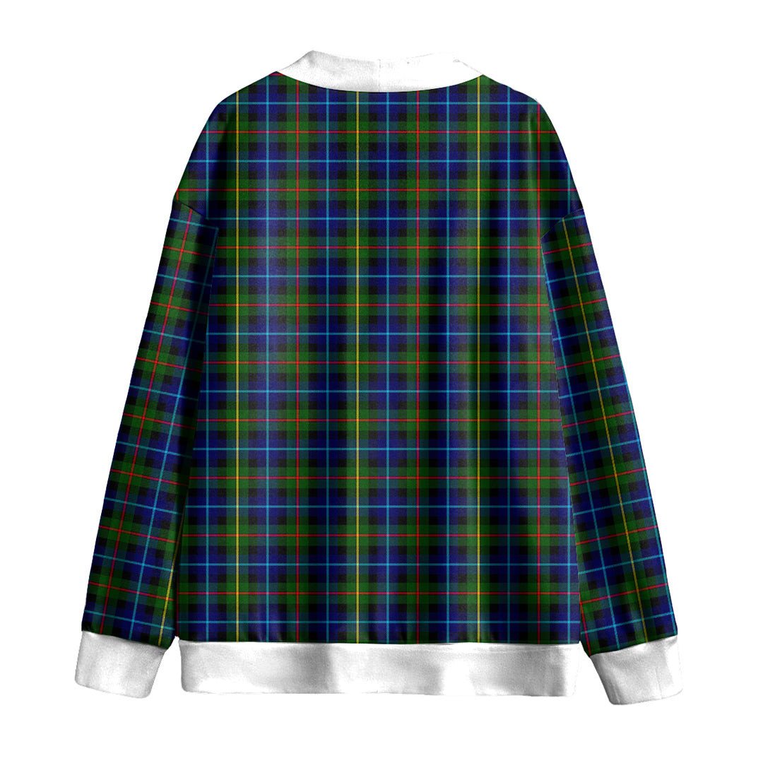 Smith Modern Tartan Plaid Knitted Fleece Cardigan