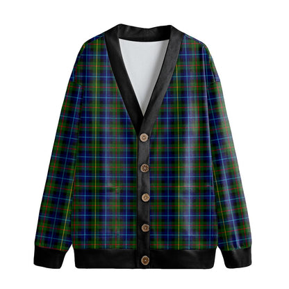 Smith Modern Tartan Plaid Knitted Fleece Cardigan