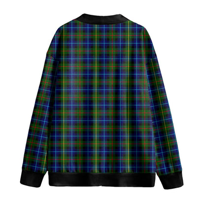 Smith Modern Tartan Plaid Knitted Fleece Cardigan