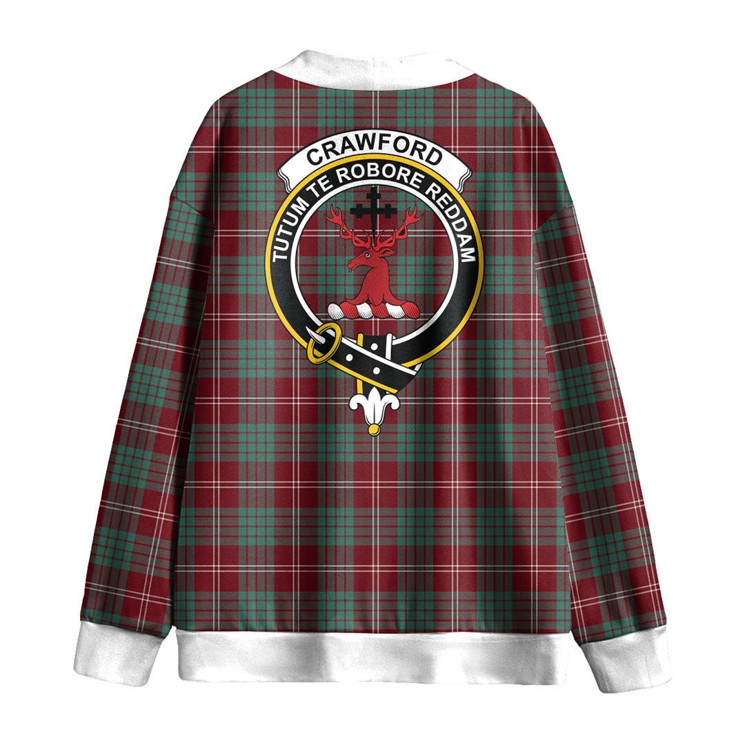 Crawford Modern Tartan Crest Knitted Fleece Cardigan