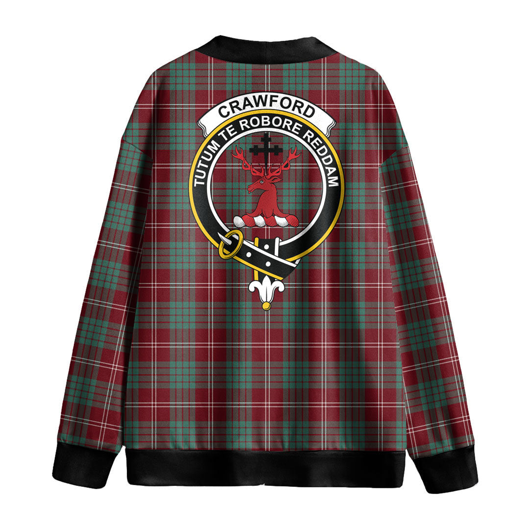 Crawford Modern Tartan Crest Knitted Fleece Cardigan