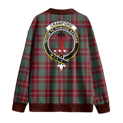 Crawford Modern Tartan Crest Knitted Fleece Cardigan