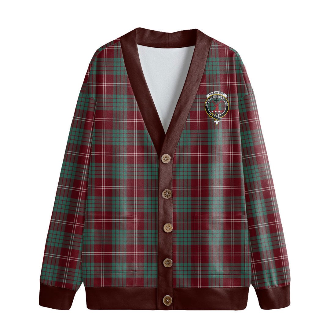 Crawford Modern Tartan Crest Knitted Fleece Cardigan