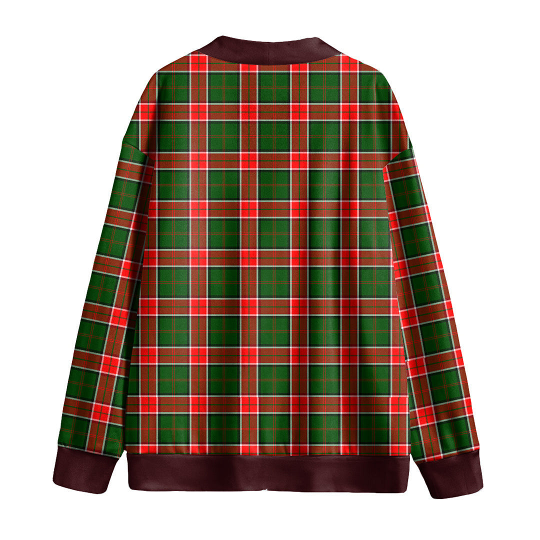 Pollock Modern Tartan Plaid Knitted Fleece Cardigan