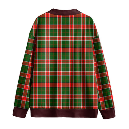 Pollock Modern Tartan Plaid Knitted Fleece Cardigan