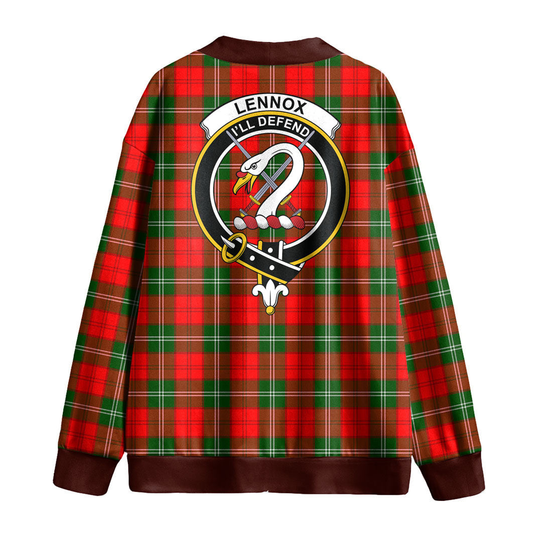 Lennox Modern Tartan Crest Knitted Fleece Cardigan