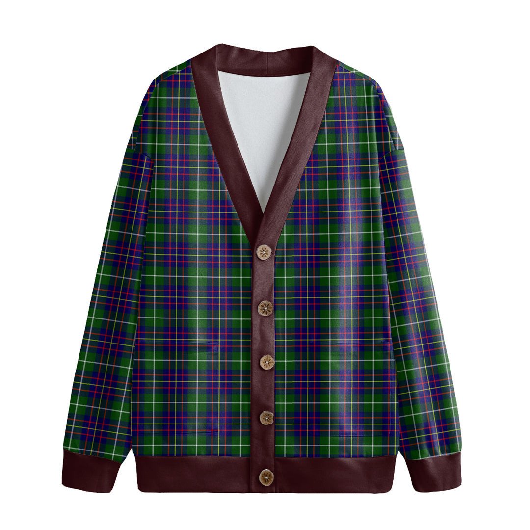 Inglis Modern Tartan Plaid Knitted Fleece Cardigan