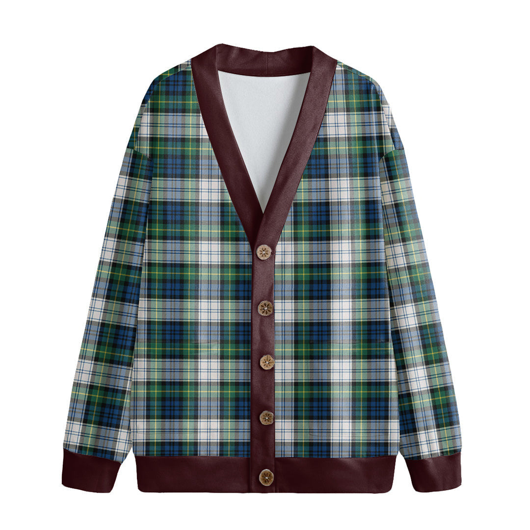 Gordon Dress Ancient Tartan Plaid Knitted Fleece Cardigan