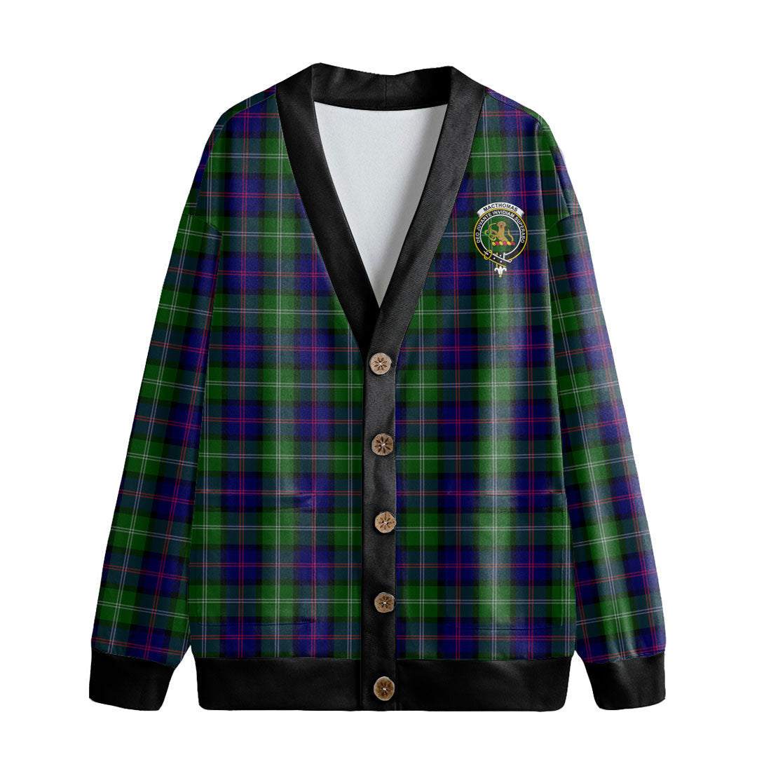 MacThomas Modern Tartan Crest Knitted Fleece Cardigan