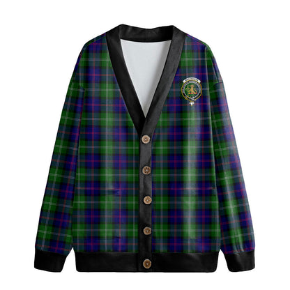 MacThomas Modern Tartan Crest Knitted Fleece Cardigan