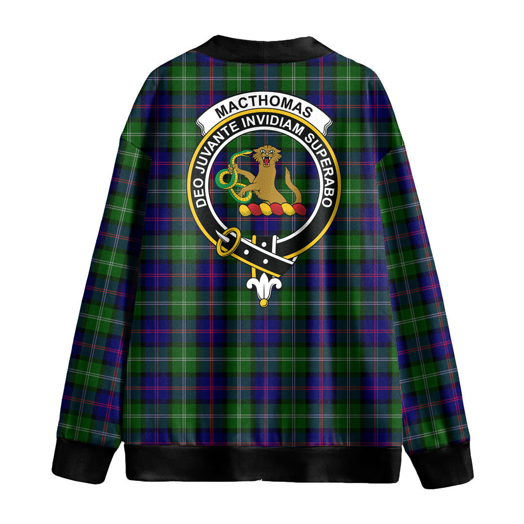 MacThomas Modern Tartan Crest Knitted Fleece Cardigan