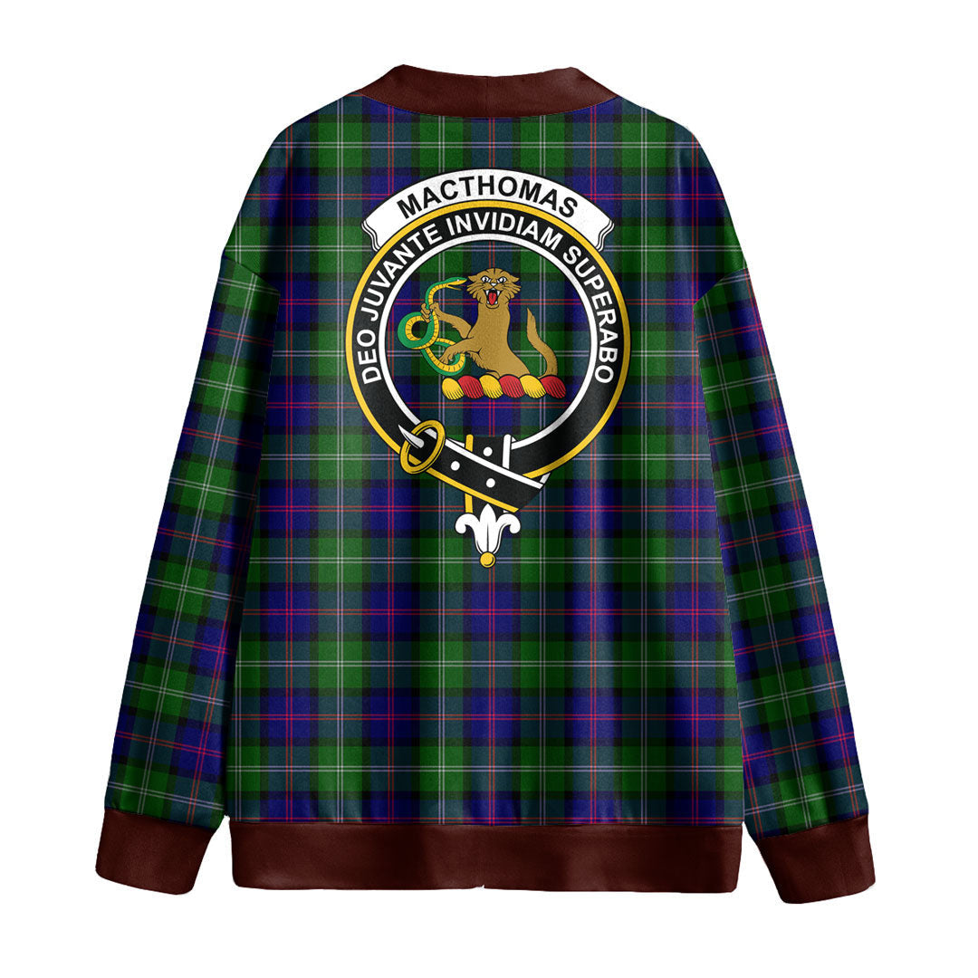 MacThomas Modern Tartan Crest Knitted Fleece Cardigan