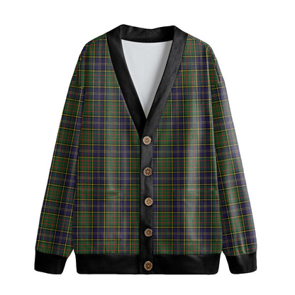 MacMillan Hunting Modern Tartan Plaid Knitted Fleece Cardigan